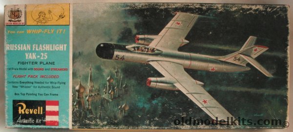 Revell 1/50 Whip-Fly Russian Yak-25 Flashlight with Sound and Streamers, H158-129 plastic model kit